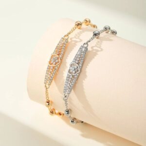 Exquisite Womens Wrist Ornament with Sparkling Rondelle Zircons