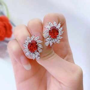 Sophisticated Women's 8x10mm Bird-Themed Statement Pieces Featuring Rich Colorful Stones & Shimmering Diamond Bezel