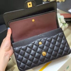 10A Designer bag Mirror Double Flap Bag Real Leather Caviar Lambskin Classic All Black Purse Quilted Handbag Shoulder quality genuine leather