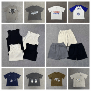 Unisex Summer Fashion Apparel – Soft Cotton Crew Neck Tees & Comfy Shorts with Unique Designs
