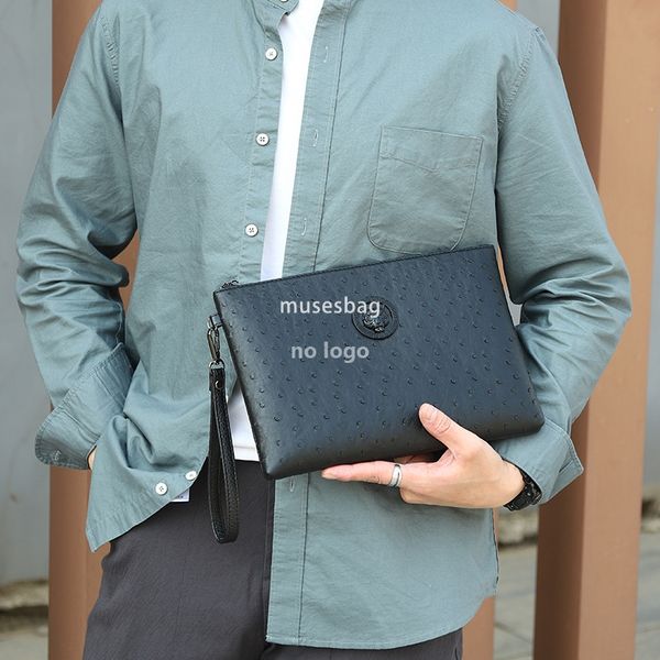 New men's clutch bag ostrich-print clutch bag men's underarm bag long wallet cross-border a piece of hair