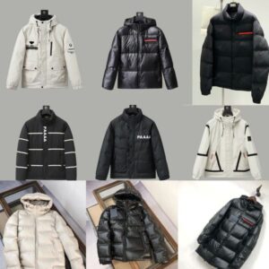 Men's Down & Parkas Designer Stand up collar hooded down jacket with classic versatile triangle for men and women