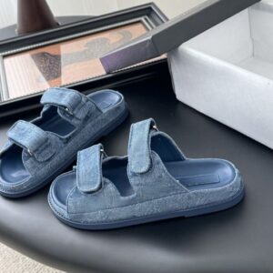 Women leather Jean slippers Designer Beach shoes Luxury brand Outdoor leisure Travel Sandals Woven sandals Shopping sandals