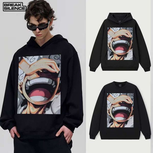 American Style One-Piece Anime Cartoon Men's Heavy Hoodie Cross-Cultural Fashion Unisex Print
