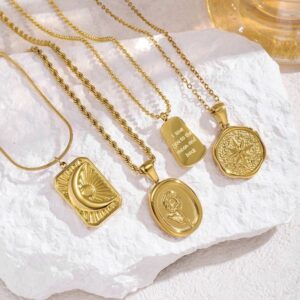 Wholesale In Stock Multi-style Mixed Batch 2025 Luxury Waterproof Stainless Steel Pendant Necklace Long Chain For Neutral Jewelry