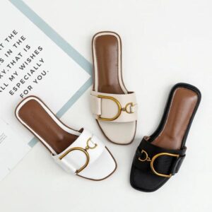 Women's 2024 new fashionable and versatile one-piece flat shoes for wearing outside