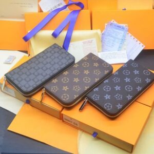 5A Designers ZIPPY WALLET High Quality Soft Leather Mens Womens Iconic textured Fashion Long Zipper Wallets Coin Purse Card Case Holder Wih