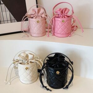 Fashion Girls candy circular handbags INS children flowers bucket one-shoulder bag kids crossbody bags S2032