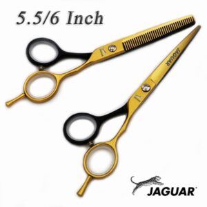 5.5/6 Inch Professional Hairdressing Scissors Set Cutting/Thinning Barber Shears High Quality Personality Golden and Black