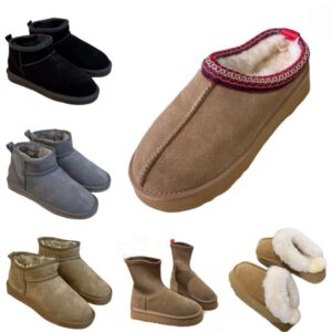 Australia boots women's winter snow boots warm outdoor ankle boots soft wool slipper boots plush letter platform shoes fashion fur designer shoes classic solid color