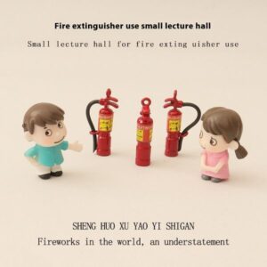 Creative Mini Simulation Extinguisher Model Baby House Fire Tool Accessories Cute Male and Female Desktop Ornament OB11