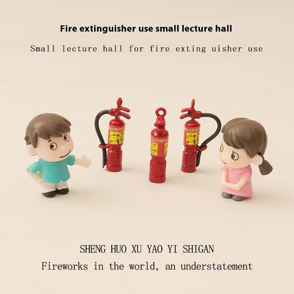 Creative Mini Simulation Extinguisher Model Baby House Fire Tool Accessories Cute Male and Female Desktop Ornament OB11