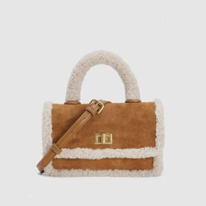 Women's 2022 new fashionable suede plush crossbody bag versatile winter single shoulder lamb fur handbag