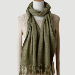 Tassel style solid color knitted pure wool scarf –83619