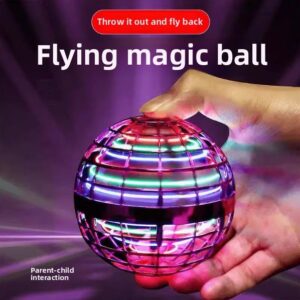 Internet celebrity smart gyro induction UFO flying saucer gyratory flying ball black technology luminous suspended flying ball children's toy gift
