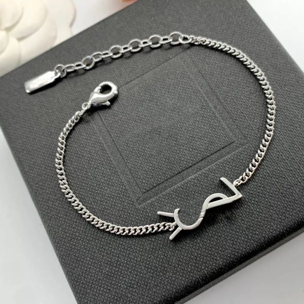 Christmas Gift Elegant Gold & Silver Plated Letter Bracelet for Girls - Designer Fashion Jewelry