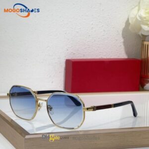 Designer sunglasses for women men fashion premium Metal oval frame glasses luxury temples outdoor sun glasses 0492