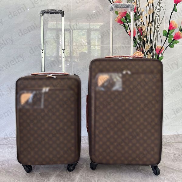 Designer Suitcase Genuine Leather Luggage with wheels Luxury Boxes 20 24 inches Trolley Case Travel Bag Large Capacity Unisex Suitcases Boarding Case Flower Design