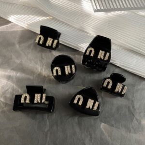 High Quality Designer Letter Small Hair Clamp Womens Hair Clips Black HairJewelry Hair Clip Headdress Accessories