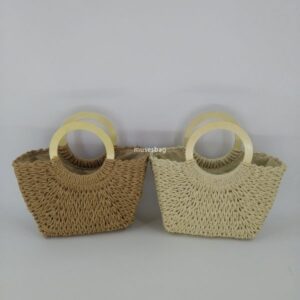 Designer bag women's travel vacation beach bag handbag large capacity luxury grass woven bag retro high-quality mini fashionable shoulder bag handbag