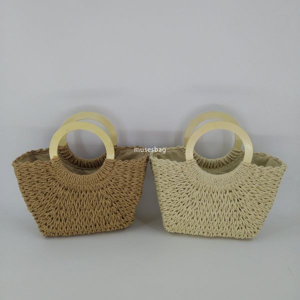 Designer bag women's travel vacation beach bag handbag large capacity luxury grass woven bag retro high-quality mini fashionable shoulder bag handbag