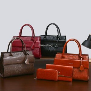 European and American women high-end fashion trend retro fashion crocodile pattern multifunctional set three piece set versatile temperament and large capacity