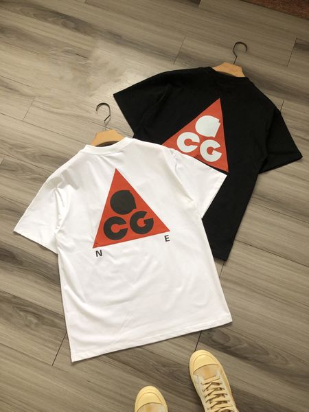 Men's T-Shirts Designer Back triangle letter printed round neck short sleeved T-shirt