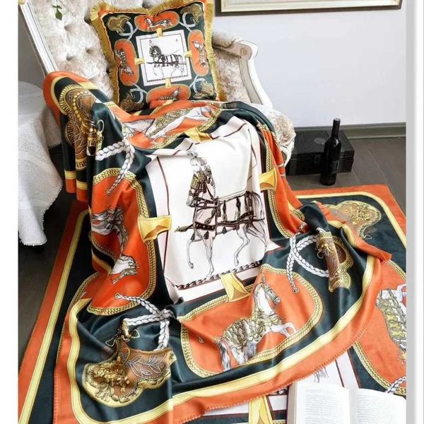 decoration blanket and throw seam plain sofa cover with double-layer bedding wool beddingX240902