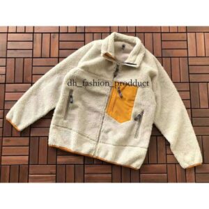 Designer Jacket Man Parisian Jackets Womens Jacket Hooded Fleece Retro zipper Thick Warm Down Models Lamb Cashmere Stand Collar Size XS-XL dfe