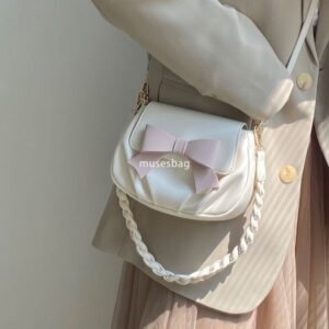 High quality and high-end handbag for women new trendy spring and summer bow cloud pleated crossbody bag gentle and versatile one shoulder bag
