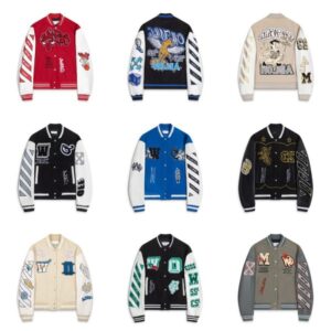 Mens Designer Embroidered patchwork baseball jacket fashionable street jacket for boys and girls outerwear