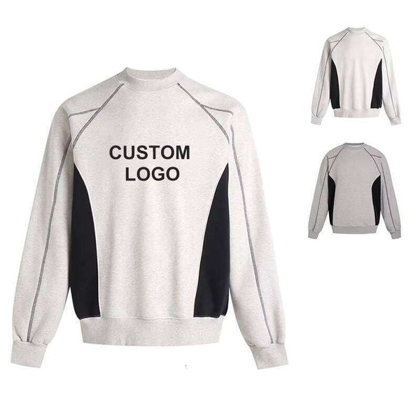 Custom Embroidered French Terry Cotton Puff Print for Women Oversized Pullover Winter Autumn Crewneck Sweatshirt