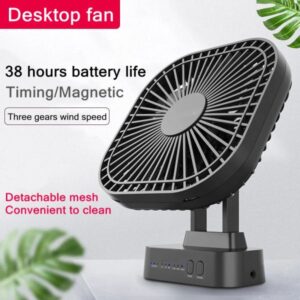 Mini USB Rechargeable Battery with Timer Strong Wind 3 Speed 7 Fan Leaf Desktop Portable Quiet Office Camping Outdoor