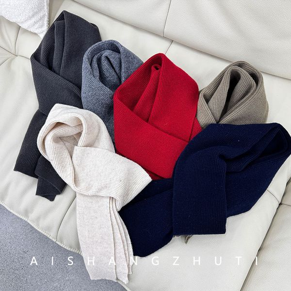 1-780 Women's Winter Solid Color Wool Scarf - Cozy All-Match Accessory