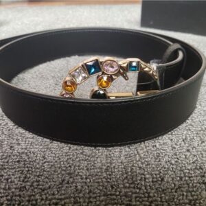 High quality shiny jewelry Smooth buckle designer leather 3.8cm belt