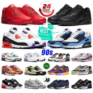 Designer 90s Running Shoes Mens 90 Shoes Triple Black White UNC Rose Pink Valentines day Lahar Escape Smoke Grey Pale Ivory Men Women Trainers Sports Sneakers