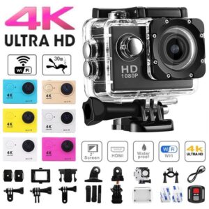 Sports Video 4K Ultra HD Original Action Camera 1080P30fps WiFi 2.0-inch Screen 170D Waterproof Underwater Helmet GO Recording Cameras Pro 230714