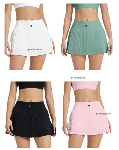 alocardio 5A quality Gym Yoga Women's Tennis Skirt with Pleats - High-Waisted Sports Short Dress Black/White/Green/Pink/Khaki