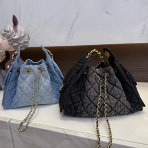 women bag designer bag fashion women Bucket Bag female shoulder handbag Washed denim fabric grace leather tote bags Handbag purse bags