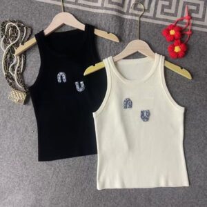 New Designer Vest Womens Sleeveless T Shirt Pullover Tank Top Girls Vests Classic Knitting Shirt Summer Tees Knitted Camisole Letter with High Quality