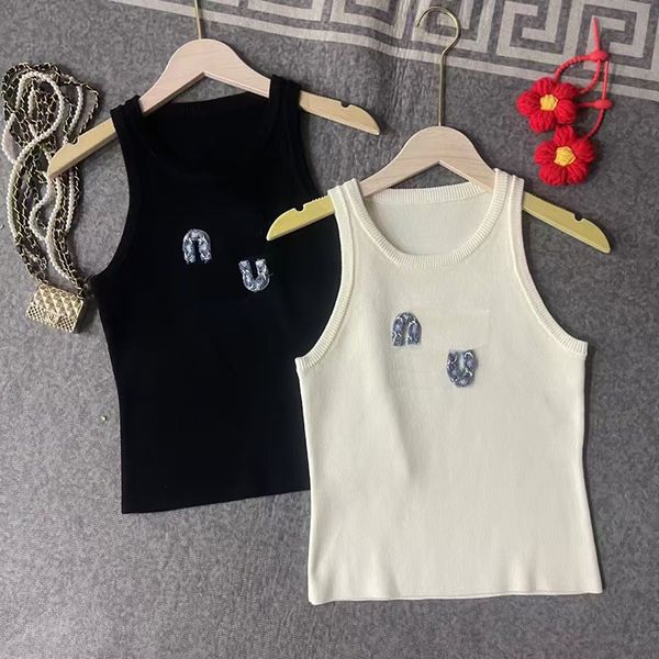 New Designer Vest Womens Sleeveless T Shirt Pullover Tank Top Girls Vests Classic Knitting Shirt Summer Tees Knitted Camisole Letter with High Quality