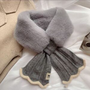 Winter Korean style thickened fishtail cross fur collar scarf –835910