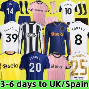 25 26 TONALI NEWCASTL E soccer jerseys BLACK Kids 2024 2025 BARNES BRUNO G. Gordon ISAK Football Shirt Home Away Botman fans WINNERS CARABAO CUP FINAL BURN001