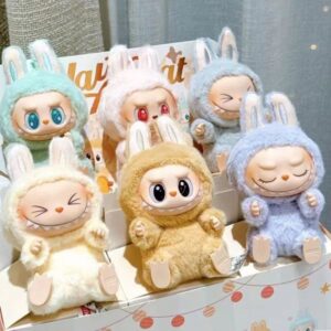 Labubu 3rd Generation Macaron Blind Box 2nd Generation Sitting Party Series Vinyl Face Plush Pendant