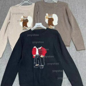 Men's Sweater Knitted Long Sleeved Autumn Coat Pullover Wool Cartoon Bear Blended Men's and Women's Autumn and Winter Sweater BFG2501146