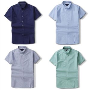 Mens short sleeved shirt T-shirt casual spring slim shirts Asian size: M-2XL Various colors Oxford Textile formal shirts Buttons Simple and stylish Short-sleeved shirt