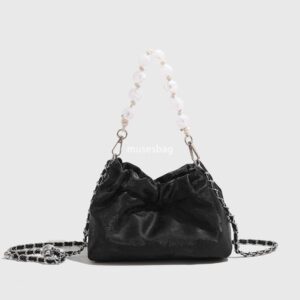 Chinese style pleated chain bag with niche design cloud shaped bag silver bag new single shoulder crossbody bag pearl dumpling bag