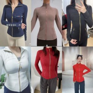 Zipper Lulunss Yoga Jacket Women's Fitness Gym Jacket Fitness Gym Long/Short Sleeve Top/Yoga Pants Quick Dry Tracksuit Solid Color Sweatshir