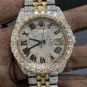 date just Shiny and luxurious Fashionable whole body Moissanite Watch For MenFashion Hip hop jewelry VVS Hop Enthusiast men's and men's and Fashionable whole body 22