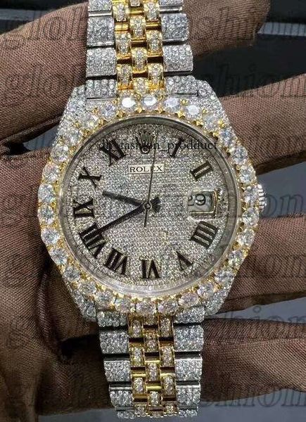 date just Shiny and luxurious Fashionable whole body Moissanite Watch For MenFashion Hip hop jewelry VVS Hop Enthusiast men's and men's and Fashionable whole body 22